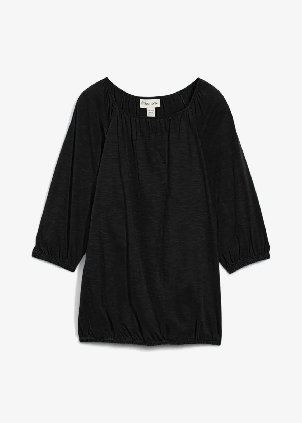 bonprix Nachhaltigere Materialien|Shirts & Tops^Shirtbluse aus reiner Bio-Baumwolle schwarz
