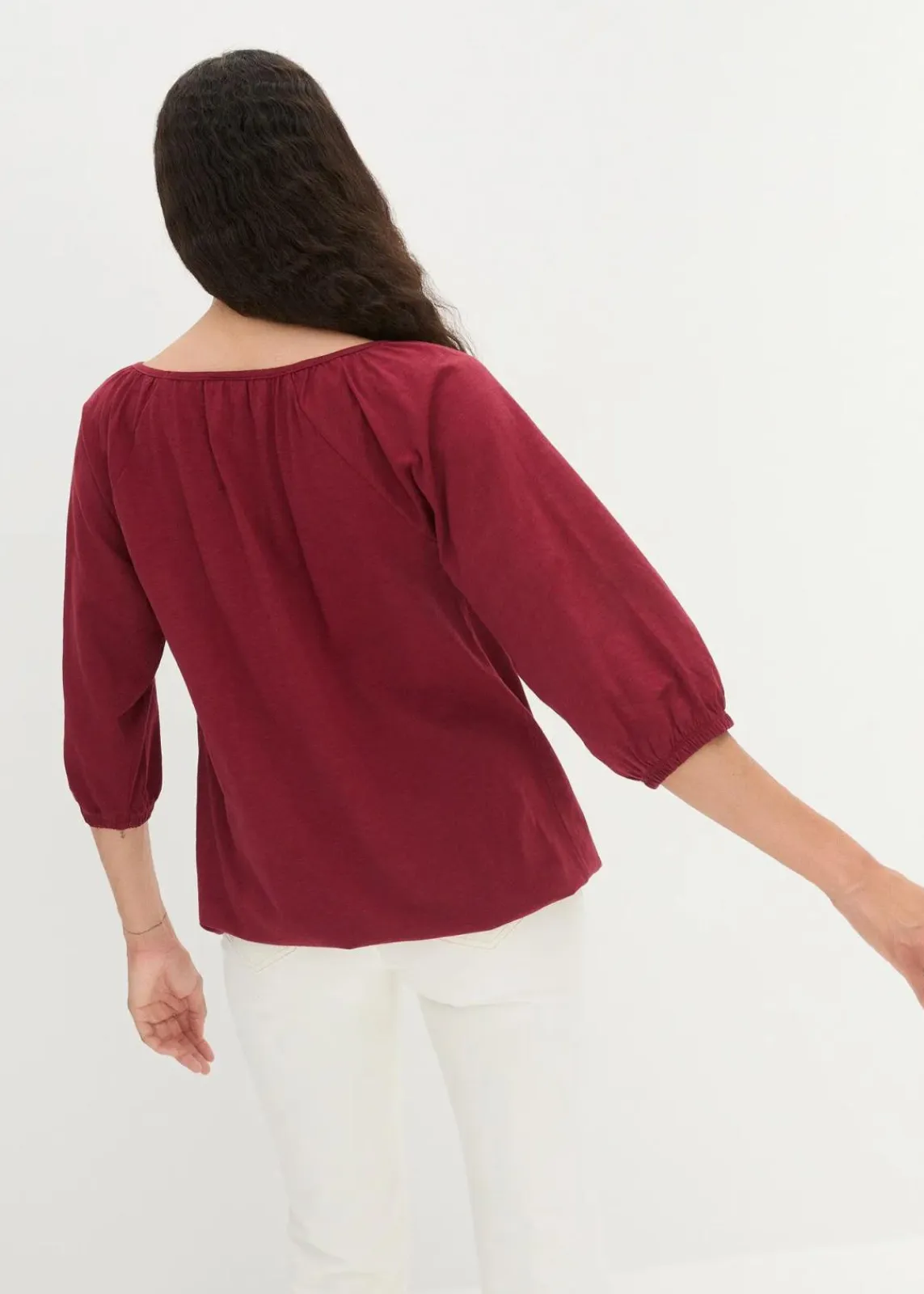 bonprix Shirts & Tops|Nachhaltigere Materialien^Shirtbluse aus reiner Bio-Baumwolle granatapfel