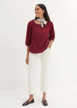 bonprix Shirts & Tops|Nachhaltigere Materialien^Shirtbluse aus reiner Bio-Baumwolle granatapfel