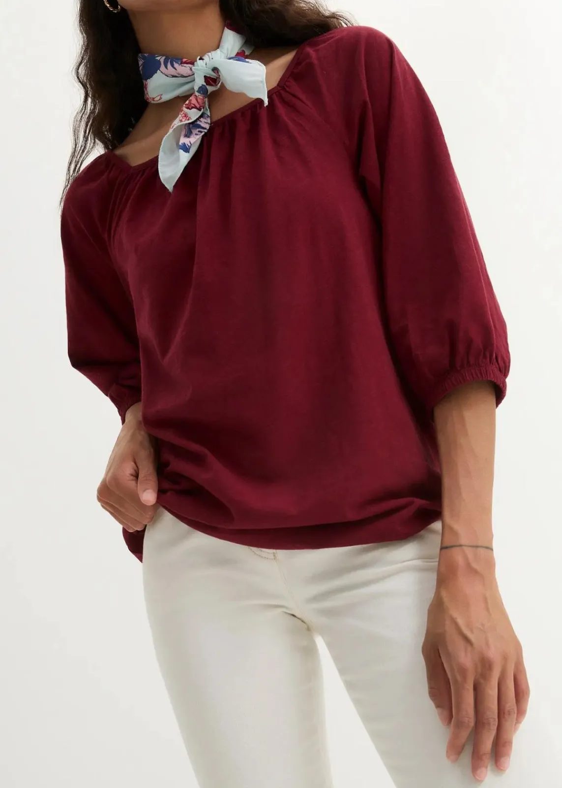 bonprix Shirts & Tops|Nachhaltigere Materialien^Shirtbluse aus reiner Bio-Baumwolle granatapfel