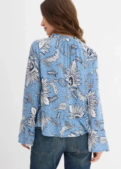 bonprix Shirts & Tops^Shirtbluse aus softem Modal-Mix wellenblau bedruckt