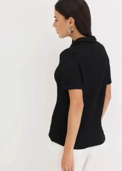 bonprix Shirts & Tops^Shirtbluse mit Struktur schwarz