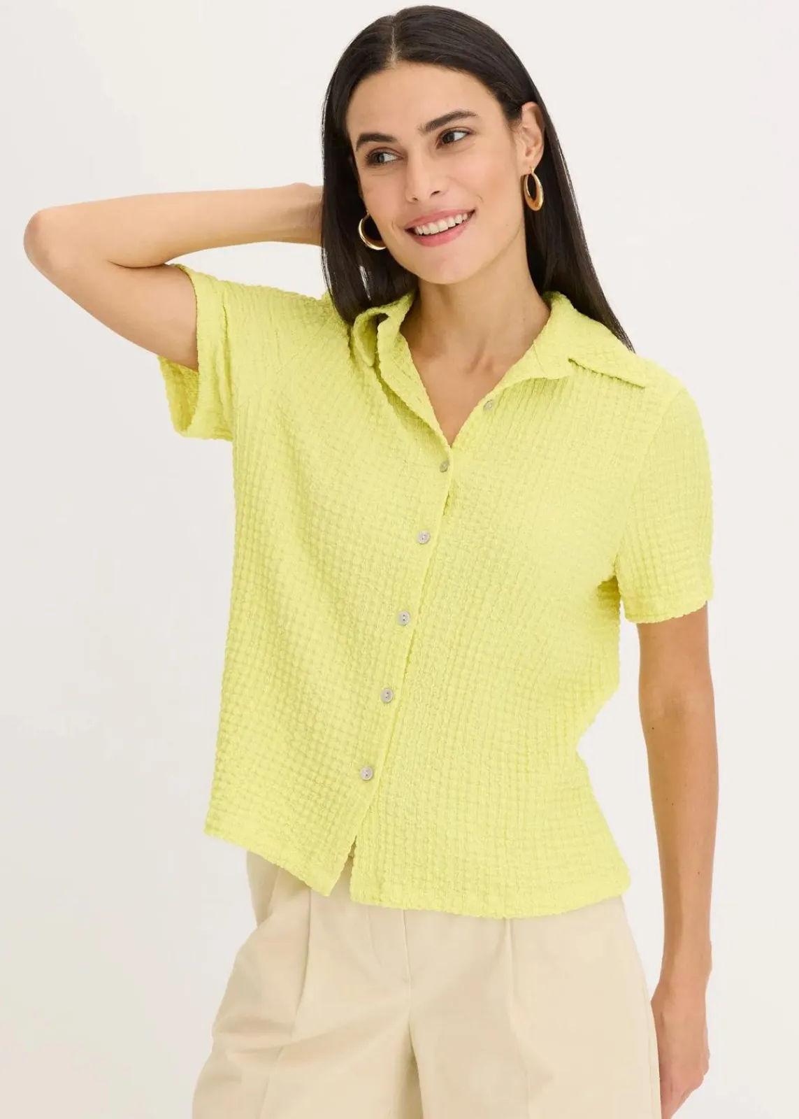 bonprix Shirts & Tops^Shirtbluse mit Struktur zitrusgelb