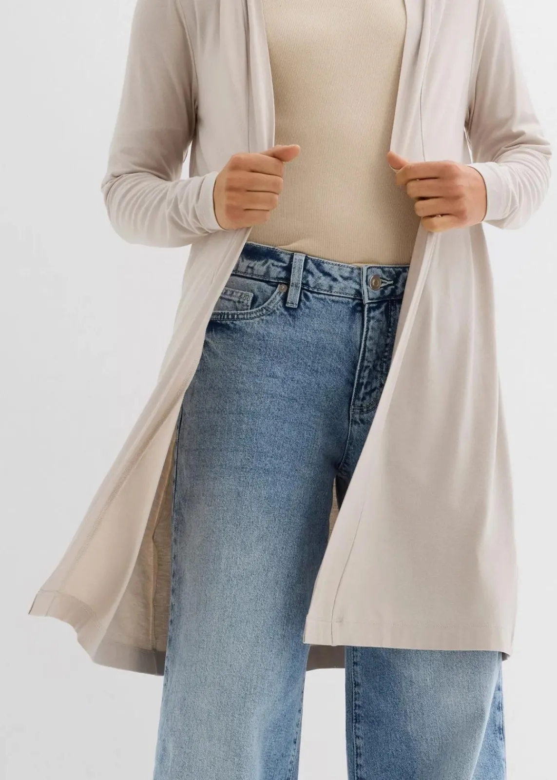 bonprix Shirts & Tops|Basics^Shirtjacke aus softem Viskose-Mix steingrau