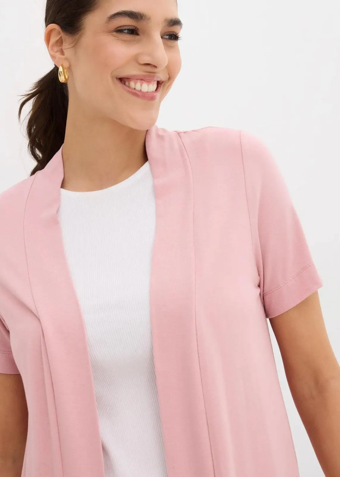 bonprix Nachhaltigere Materialien|Shirts & Tops^Shirtjacke aus softer Viskose aschrosa