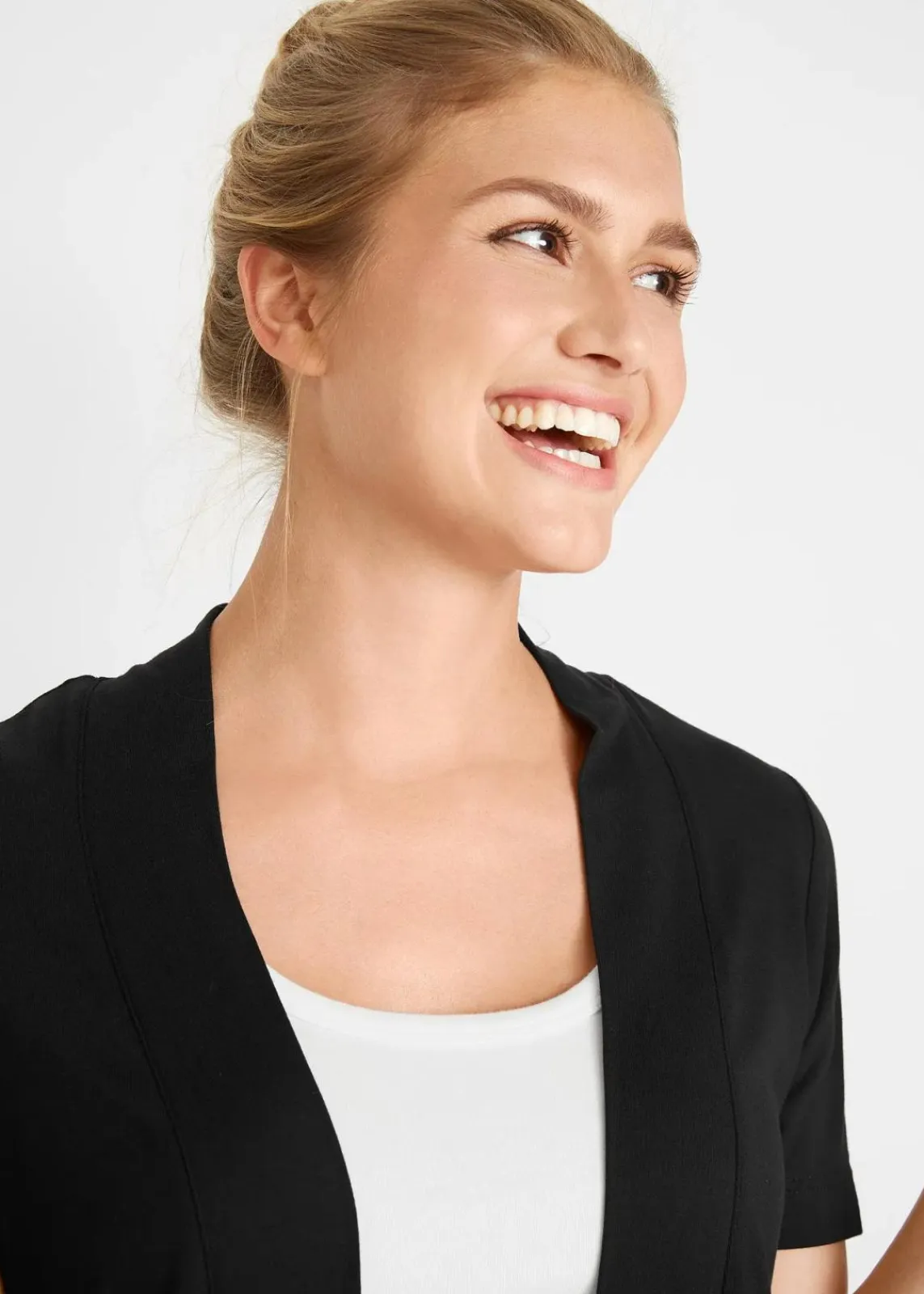 bonprix Bekleidung·Röcke|Basics^Shirtjacke aus softer Viskose schwarz