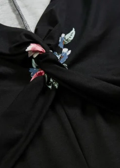 bonprix Bekleidung·Pullover & Strickjacken|Kleider^Shirtkleid schwarz geblümt