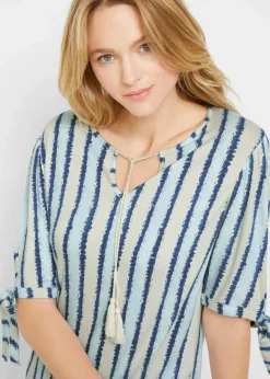 John Baner JEANSWEAR Kleider^Shirtkleid blau/weiss gestreift