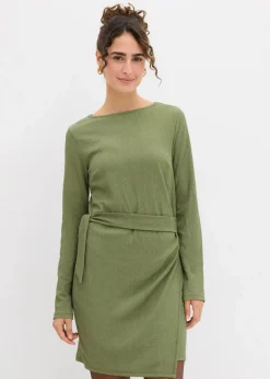 bonprix Bekleidung·Pullover & Strickjacken|Kleider^Shirtkleid aus Barcrêpe dunkelkhaki