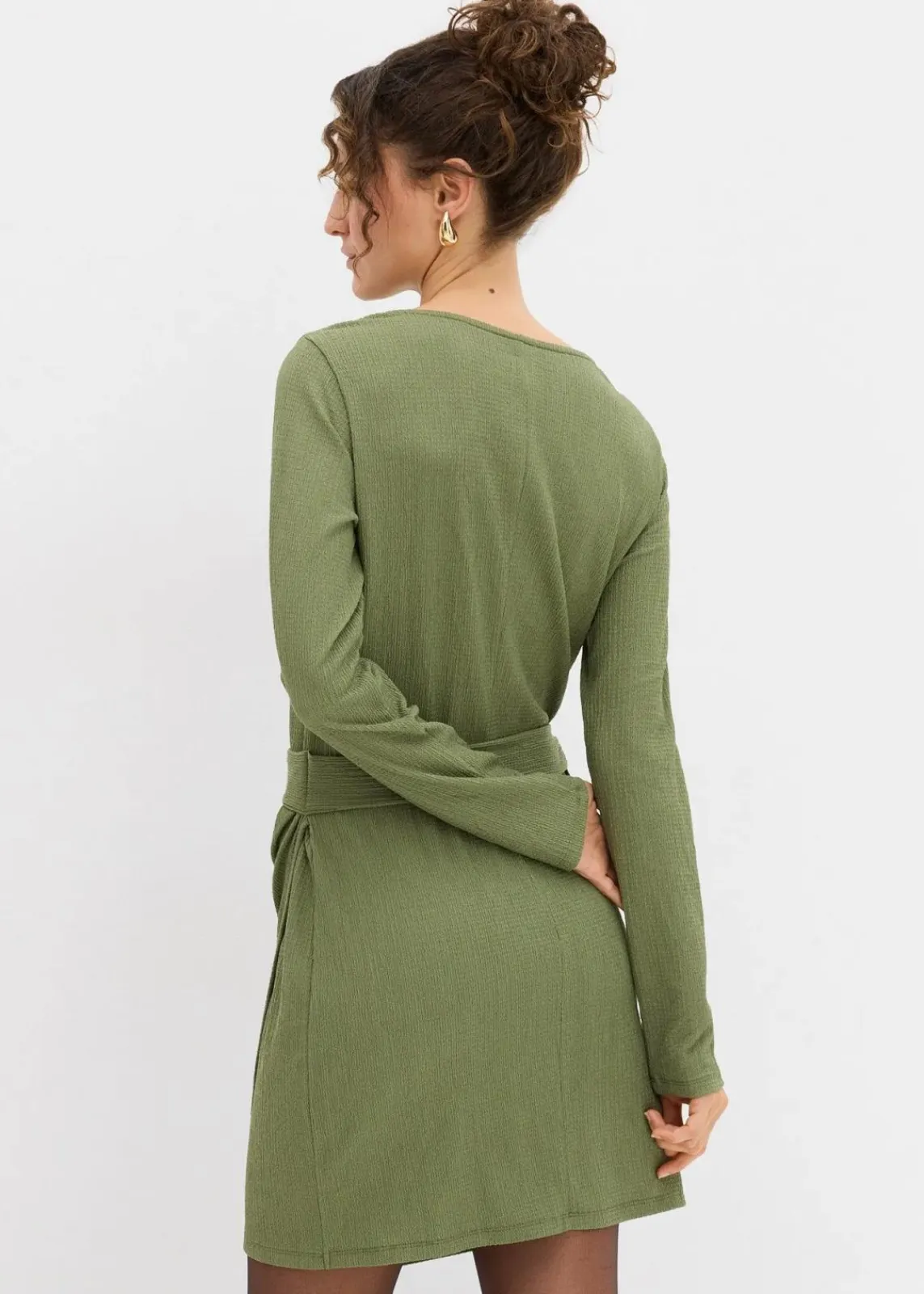 bonprix Bekleidung·Pullover & Strickjacken|Kleider^Shirtkleid aus Barcrêpe dunkelkhaki