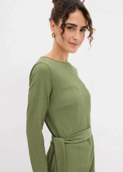 bonprix Bekleidung·Pullover & Strickjacken|Kleider^Shirtkleid aus Barcrêpe dunkelkhaki