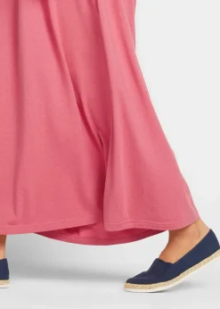 bonprix Nachhaltigere Materialien|Kleider^Shirtkleid aus Baumwoll- Viskose Mischung rauchhimbeere/dunkelblau/wollweiß