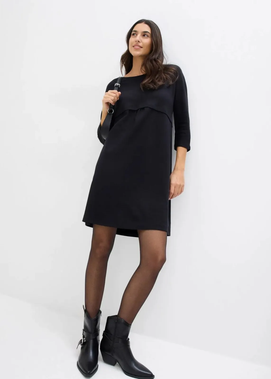 bonprix Bekleidung·Pullover & Strickjacken|Kleider^Shirtkleid aus Bio Baumwolle schwarz