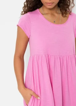 bonprix Bekleidung·Pullover & Strickjacken|Kleider^Shirtkleid aus Bio-Baumwolle rosapink
