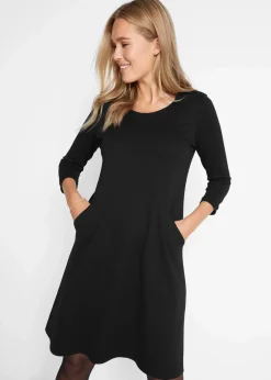 bonprix Bekleidung·Pullover & Strickjacken^Shirtkleid aus Punto di Roma schwarz