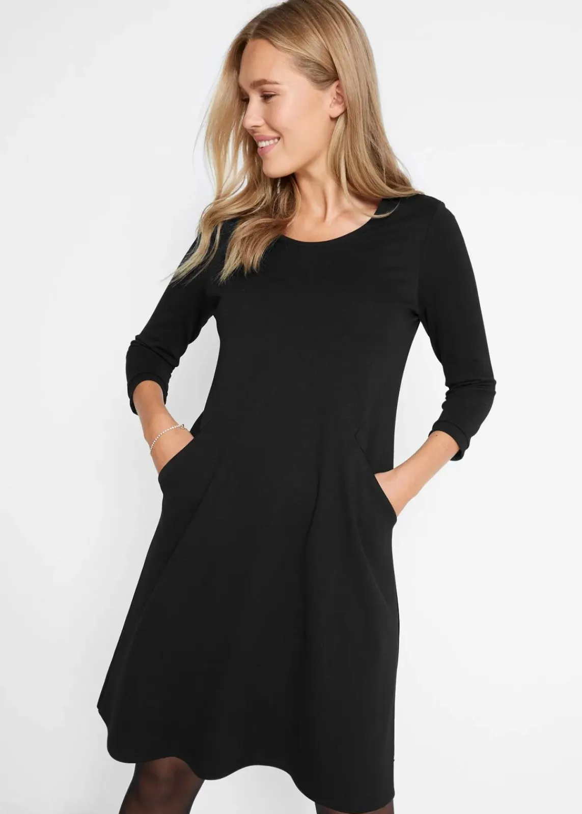 bonprix Bekleidung·Pullover & Strickjacken^Shirtkleid aus Punto di Roma schwarz