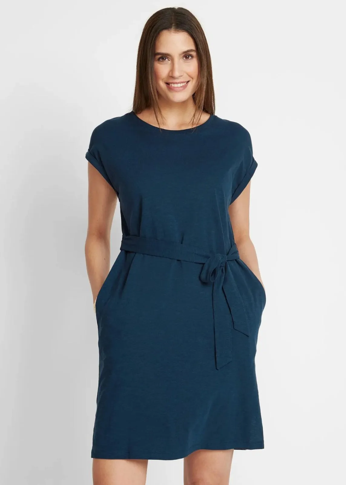 bonprix Nachhaltigere Materialien|Kleider^Shirtkleid aus reiner Baumwolle dunkelblau
