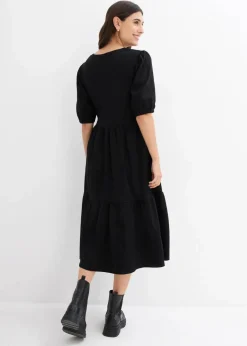 bonprix Bekleidung·Pullover & Strickjacken|Kleider^Shirtkleid aus reiner Baumwolle schwarz