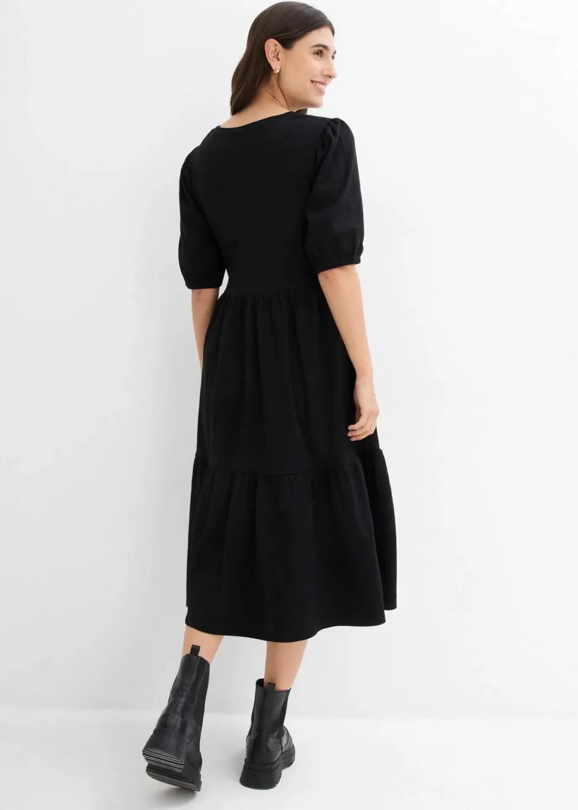bonprix Bekleidung·Pullover & Strickjacken|Kleider^Shirtkleid aus reiner Baumwolle schwarz