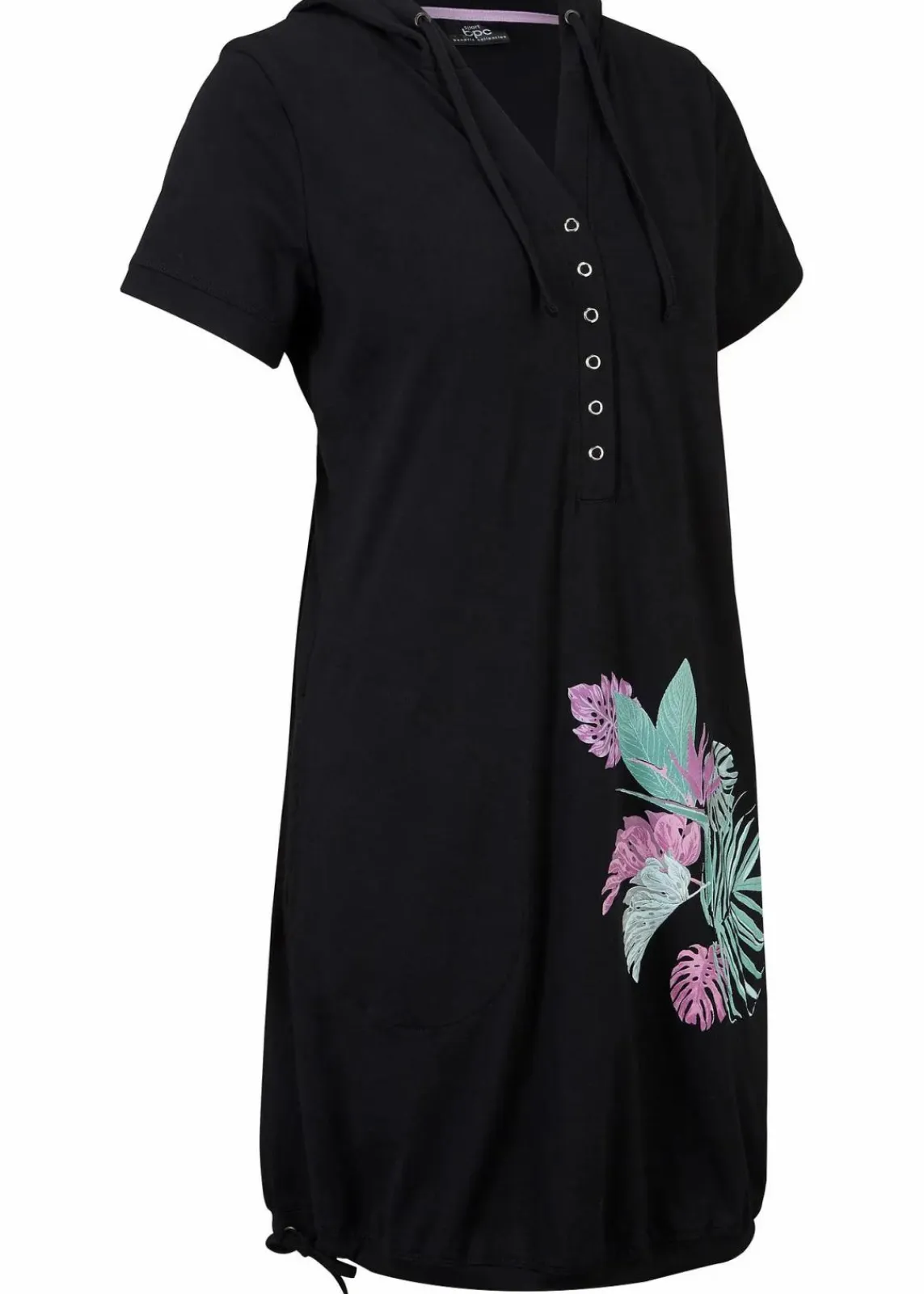 bonprix Strandmode|Bademode·Strandmode^Shirtkleid aus reiner Baumwolle schwarz
