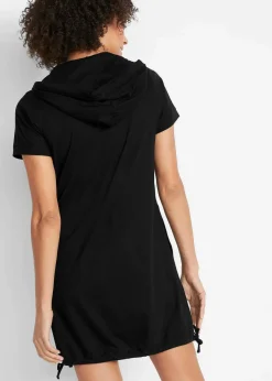 bonprix Strandmode|Bademode·Strandmode^Shirtkleid aus reiner Baumwolle schwarz
