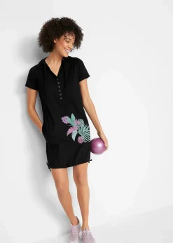 bonprix Strandmode|Bademode·Strandmode^Shirtkleid aus reiner Baumwolle schwarz