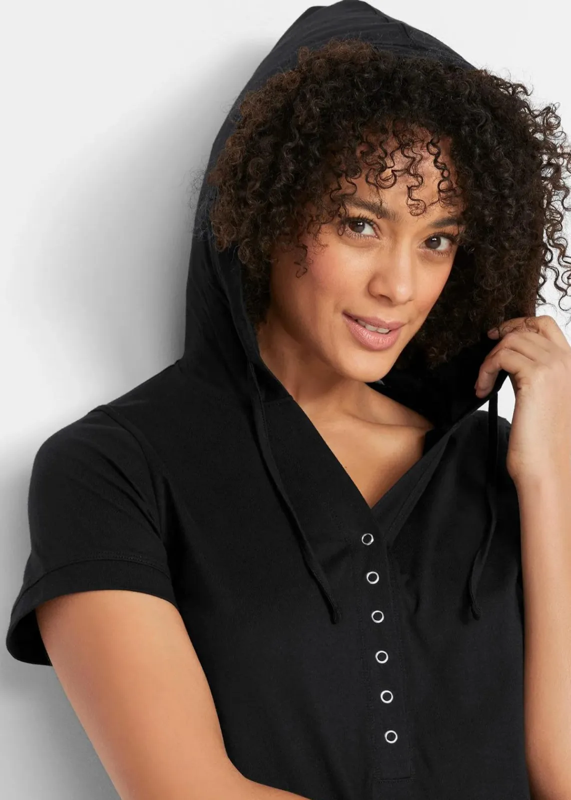 bonprix Strandmode|Bademode·Strandmode^Shirtkleid aus reiner Baumwolle schwarz