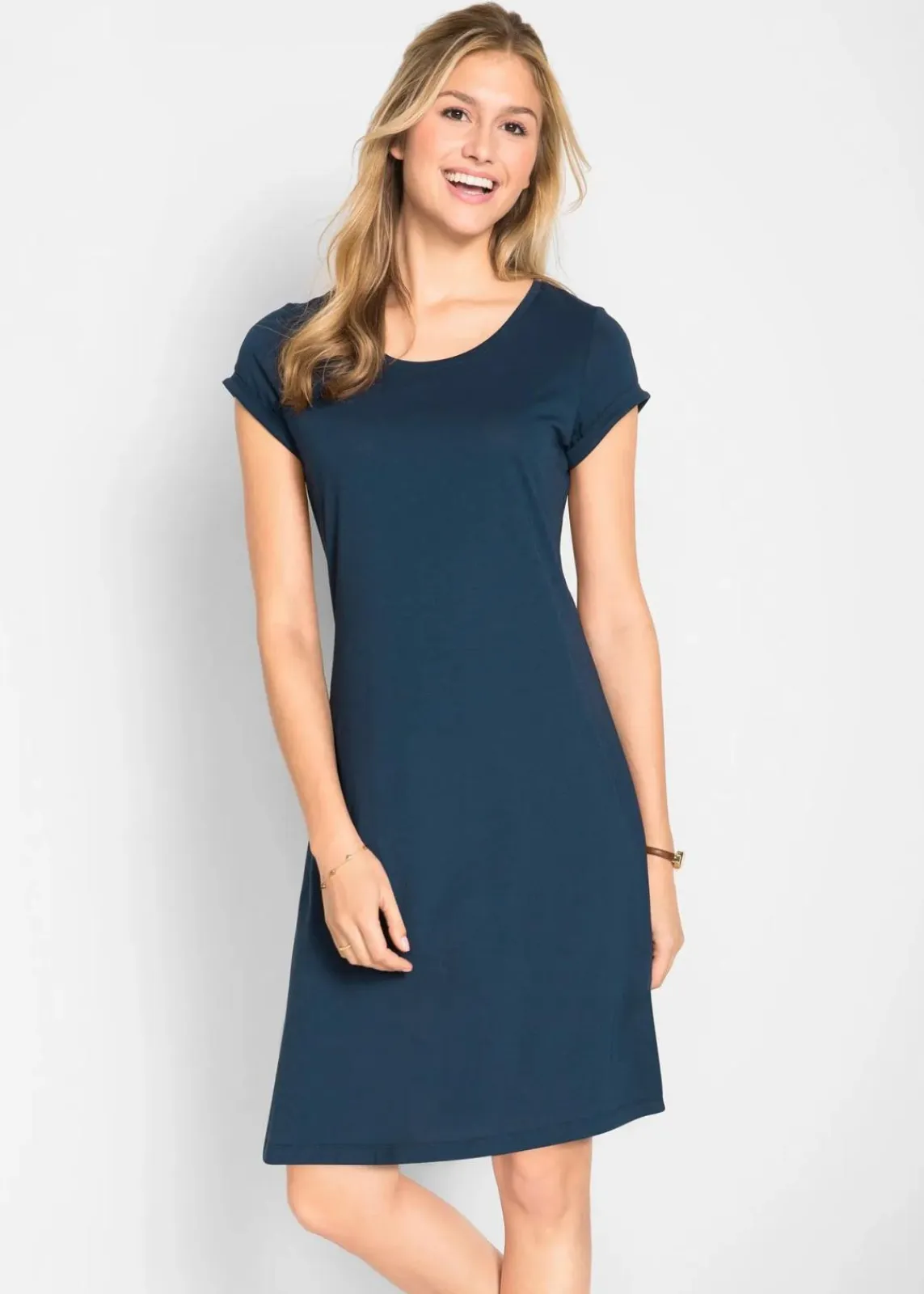 bonprix Nachhaltigere Materialien|Kleider^Shirtkleid aus reiner Bio-Baumwolle dunkelblau