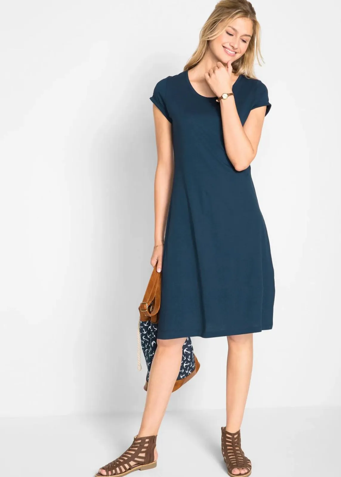 bonprix Nachhaltigere Materialien|Kleider^Shirtkleid aus reiner Bio-Baumwolle dunkelblau