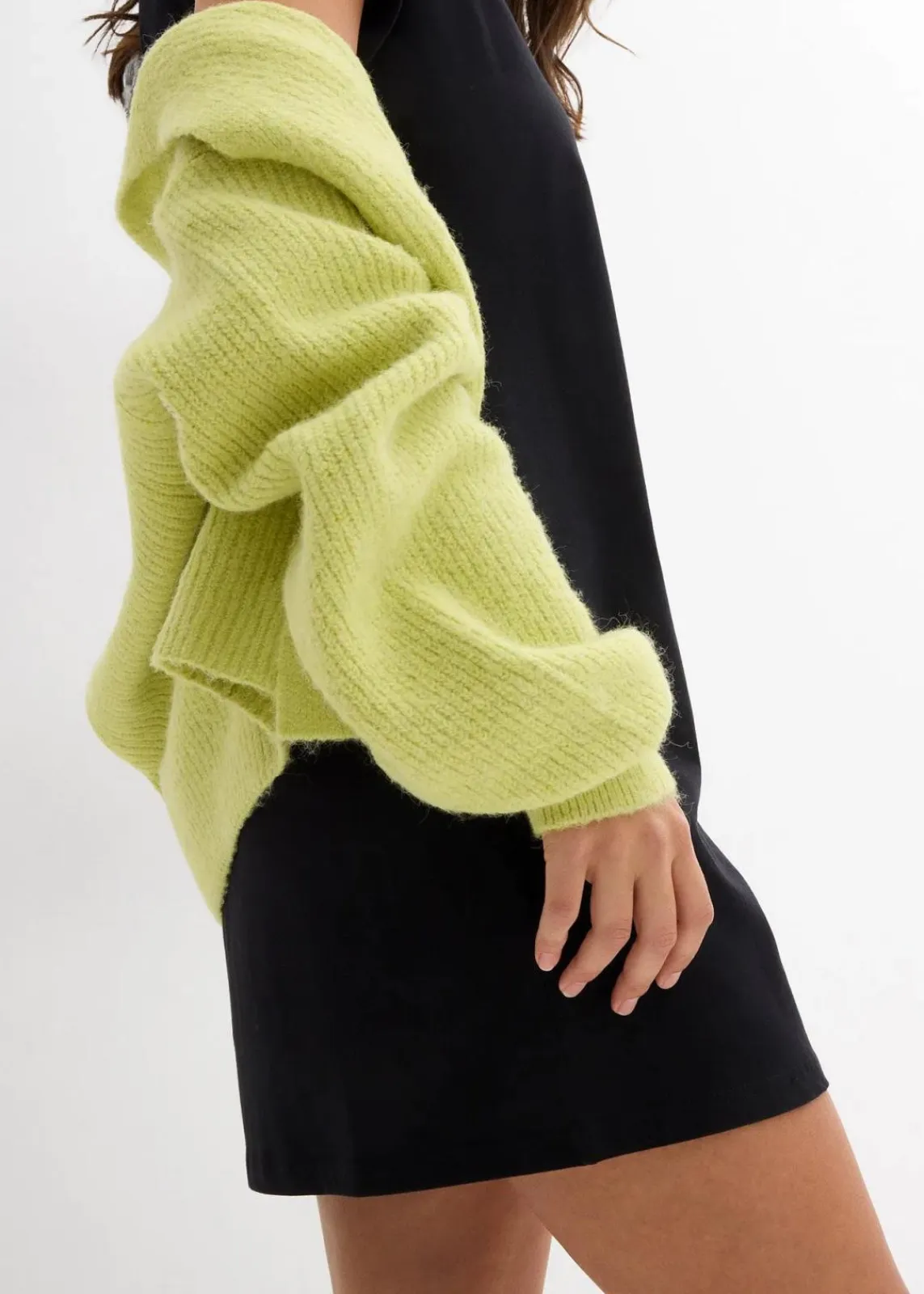 bonprix Bekleidung·Röcke|Bekleidung·Pullover & Strickjacken^Shirtkleid aus reiner Bio-Baumwolle (2er Pack) schwarz/pazifikgrün
