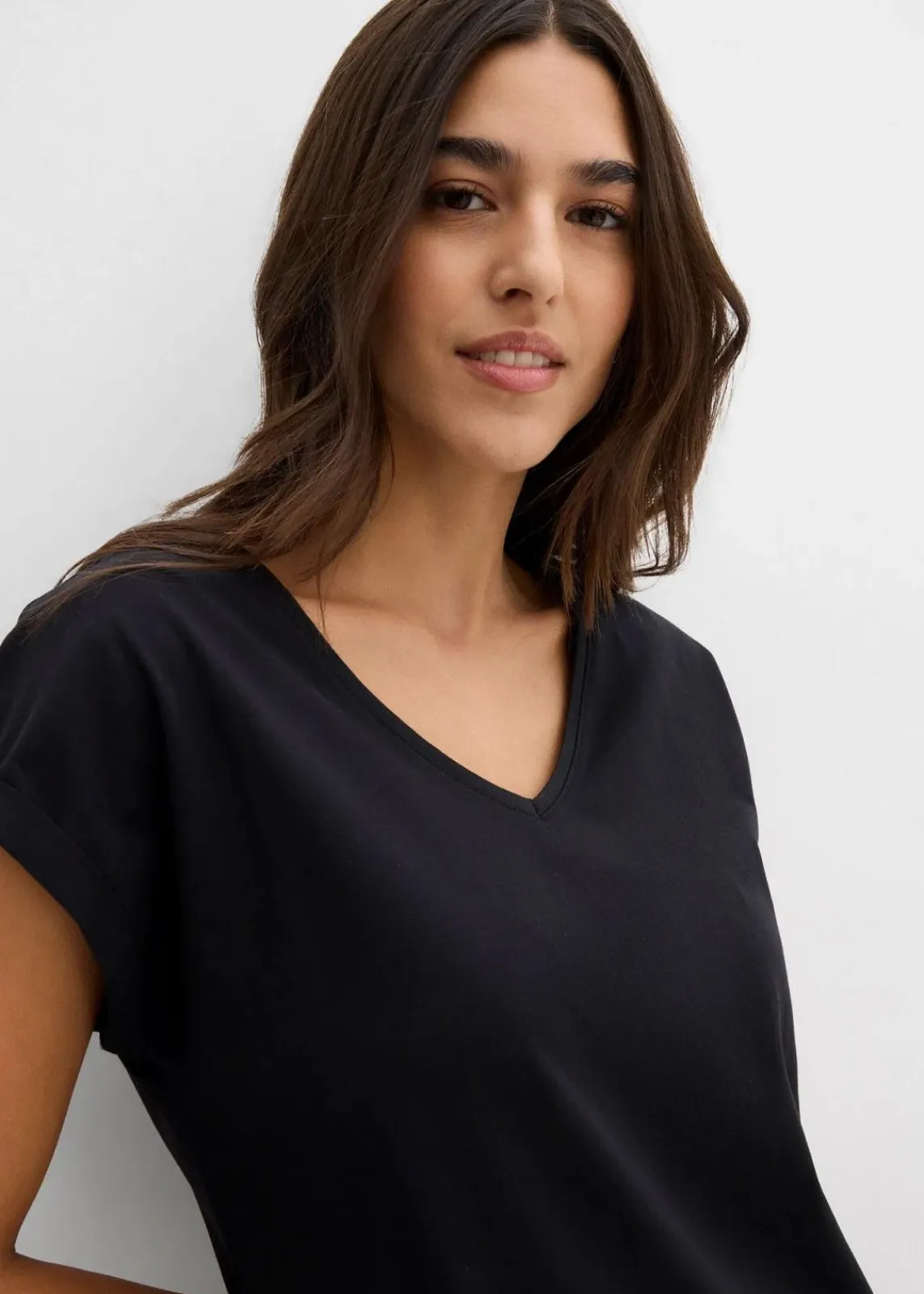 bonprix Bekleidung·Röcke|Bekleidung·Pullover & Strickjacken^Shirtkleid aus reiner Bio-Baumwolle (2er Pack) schwarz/pazifikgrün