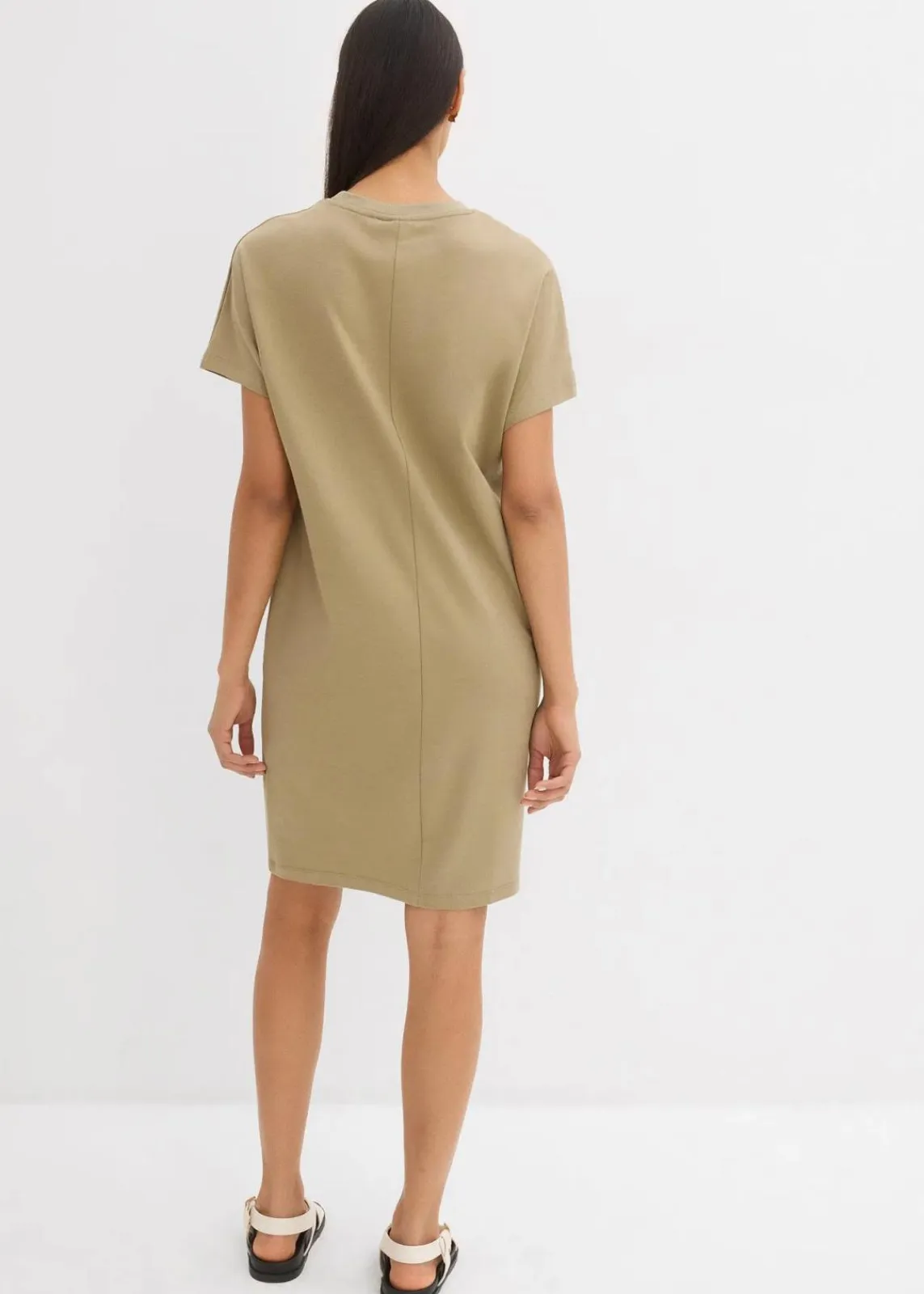 bonprix Bekleidung·Pullover & Strickjacken|Kleider^Shirtkleid aus reiner Bio-Baumwolle new khaki