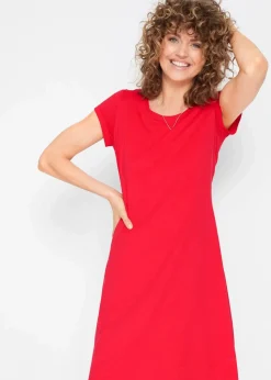 bonprix Nachhaltigere Materialien|Kleider^Shirtkleid aus reiner Bio-Baumwolle erdbeere