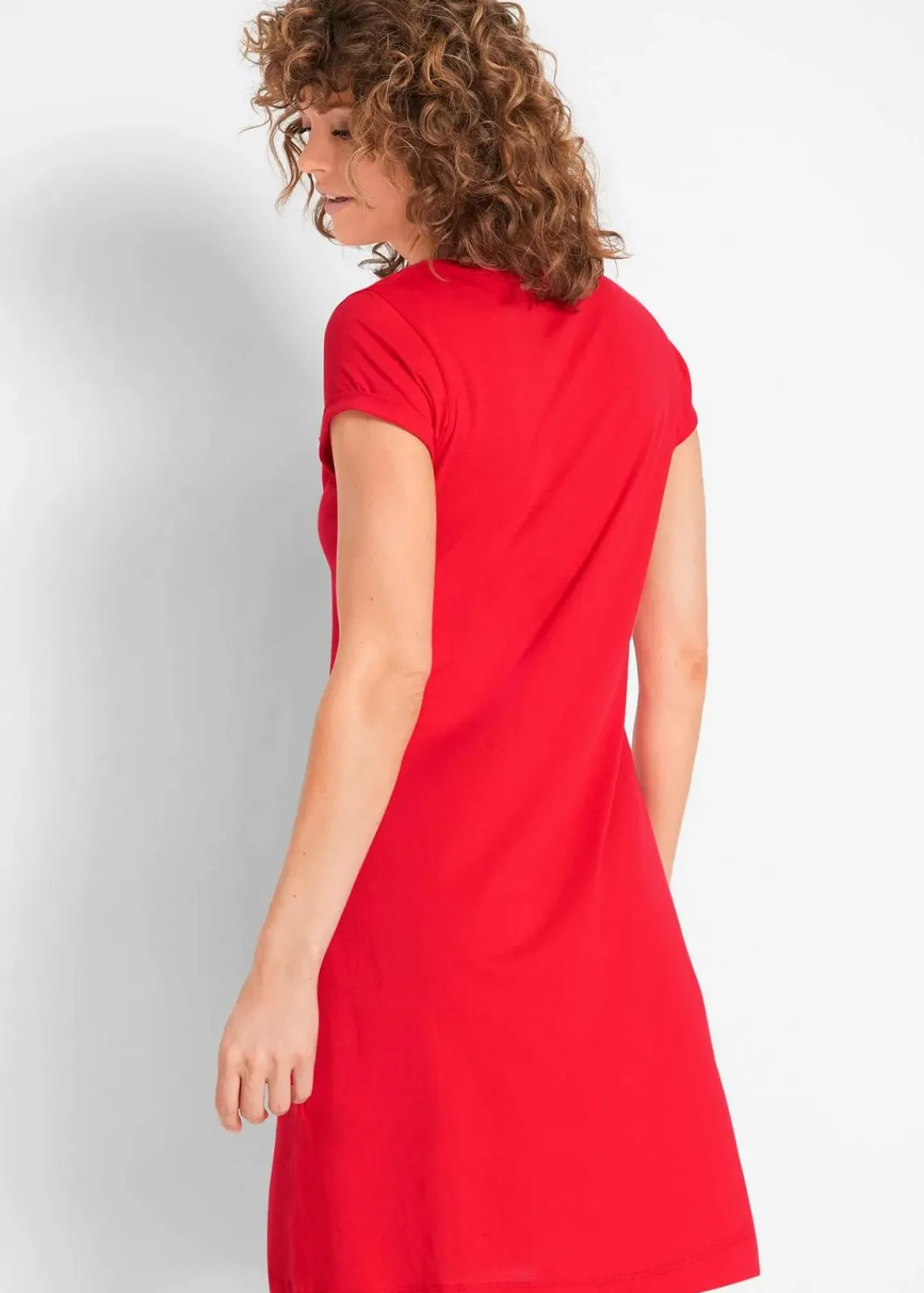 bonprix Nachhaltigere Materialien|Kleider^Shirtkleid aus reiner Bio-Baumwolle erdbeere