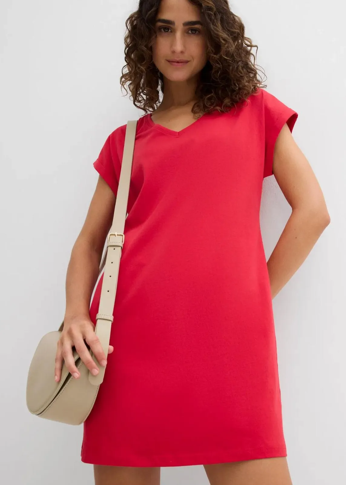 bonprix Nachhaltigere Materialien|Kleider^Shirtkleid aus reiner Bio-Baumwolle (2er Pack) dunkelblau/tiefrot