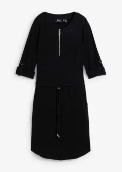bonprix Kleider^Shirtkleid aus schwerer Baumwolle schwarz