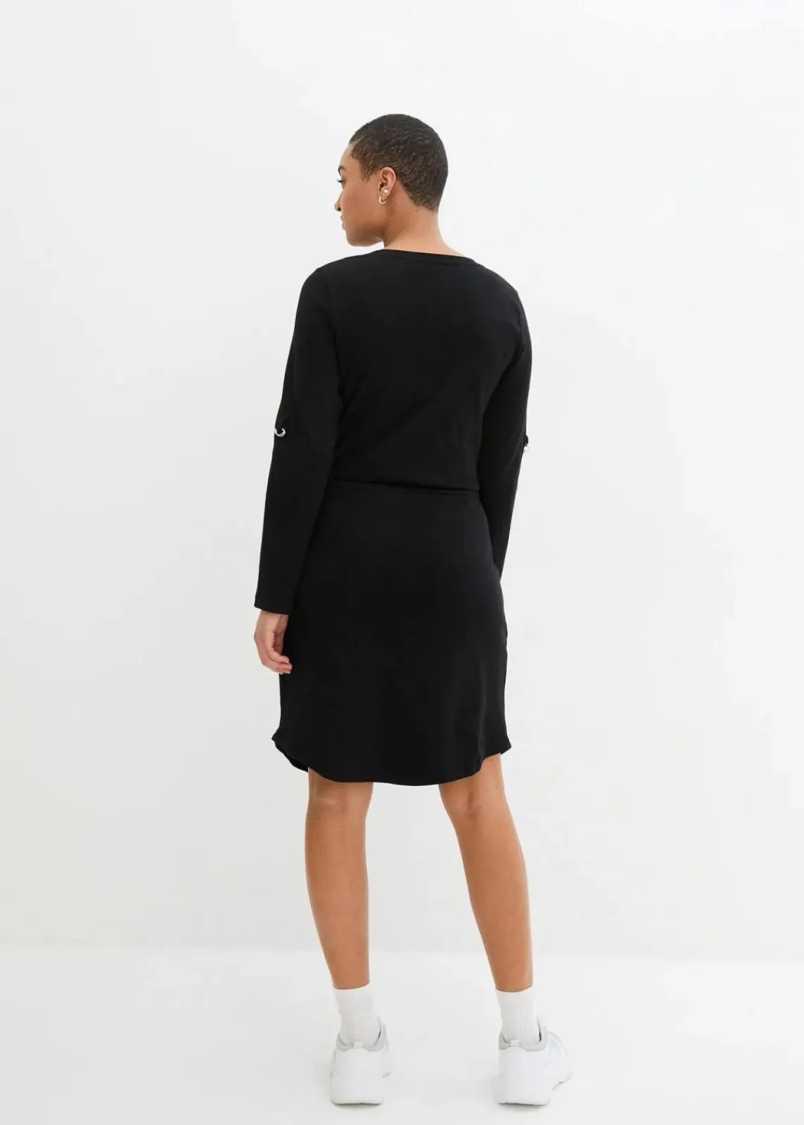 bonprix Kleider^Shirtkleid aus schwerer Baumwolle schwarz