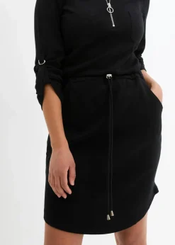 bonprix Kleider^Shirtkleid aus schwerer Baumwolle schwarz
