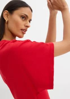 bonprix Kleider^Shirtkleid aus softem Punto di Roma salsarot
