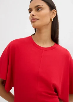bonprix Kleider^Shirtkleid aus softem Punto di Roma salsarot