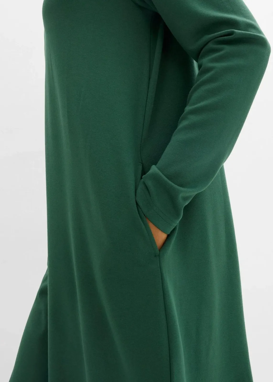 bonprix Kleider|Bekleidung·Pullover & Strickjacken^Shirtkleid in A-Linie aus Viskose-Mix dunkelgrün