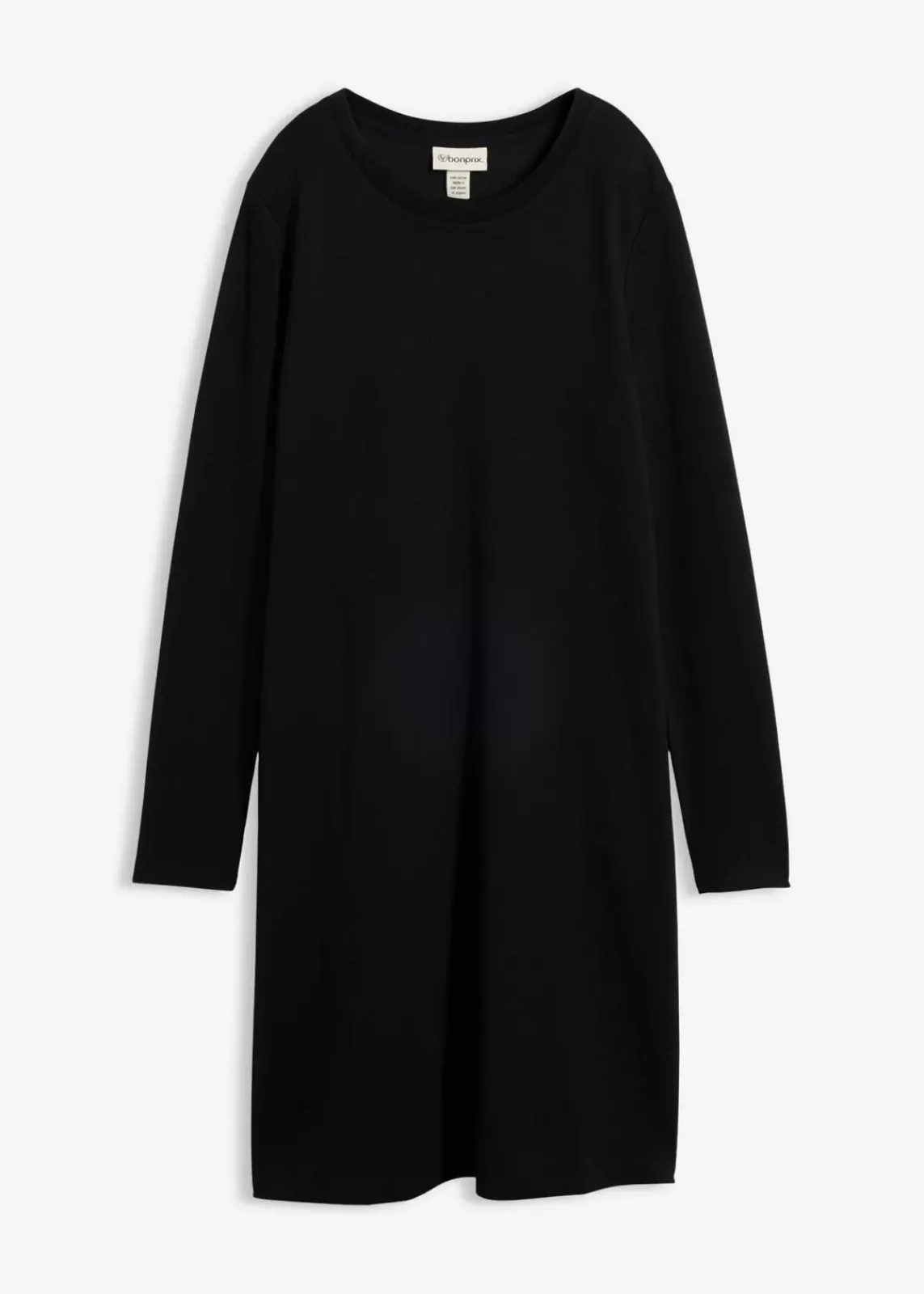 bonprix Bekleidung·Pullover & Strickjacken|Kleider^Shirtkleid in A-Linie aus Viskose-Mix schwarz