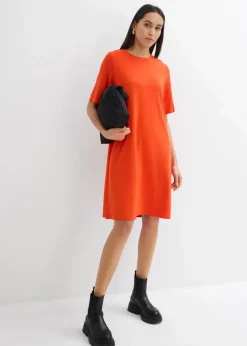 bonprix Kleider^Shirtkleid in A-Linie aus Viskose-Mix mohnrot