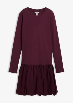 bonprix Kleider^Shirtkleid mit Ballonrock weinrot