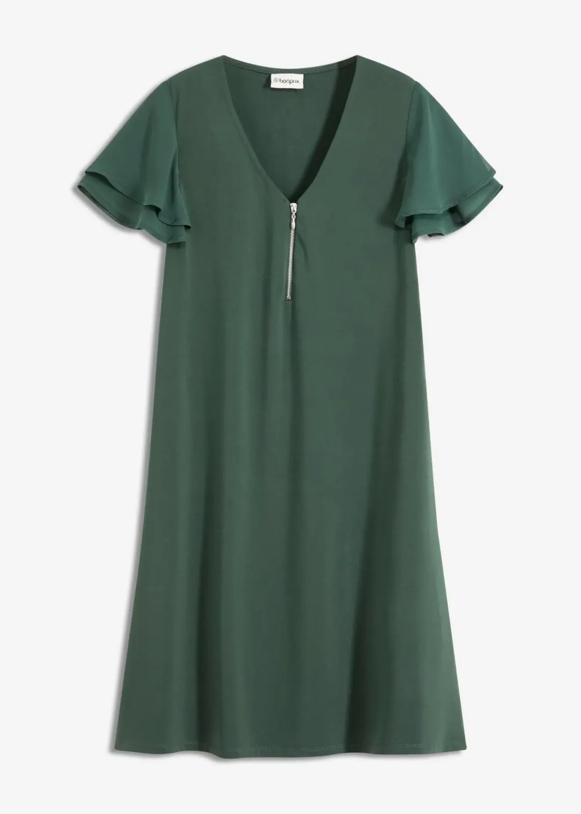 bonprix Kleider^Shirtkleid mit Chiffonärmeln schattengrün