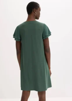 bonprix Kleider^Shirtkleid mit Chiffonärmeln schattengrün