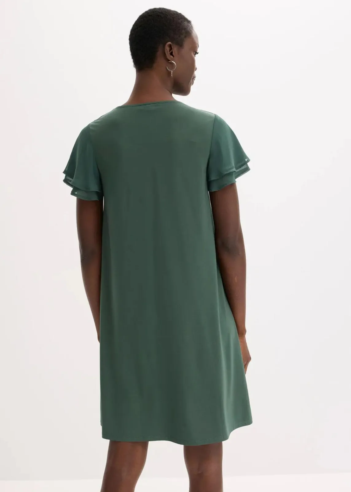 bonprix Kleider^Shirtkleid mit Chiffonärmeln schattengrün