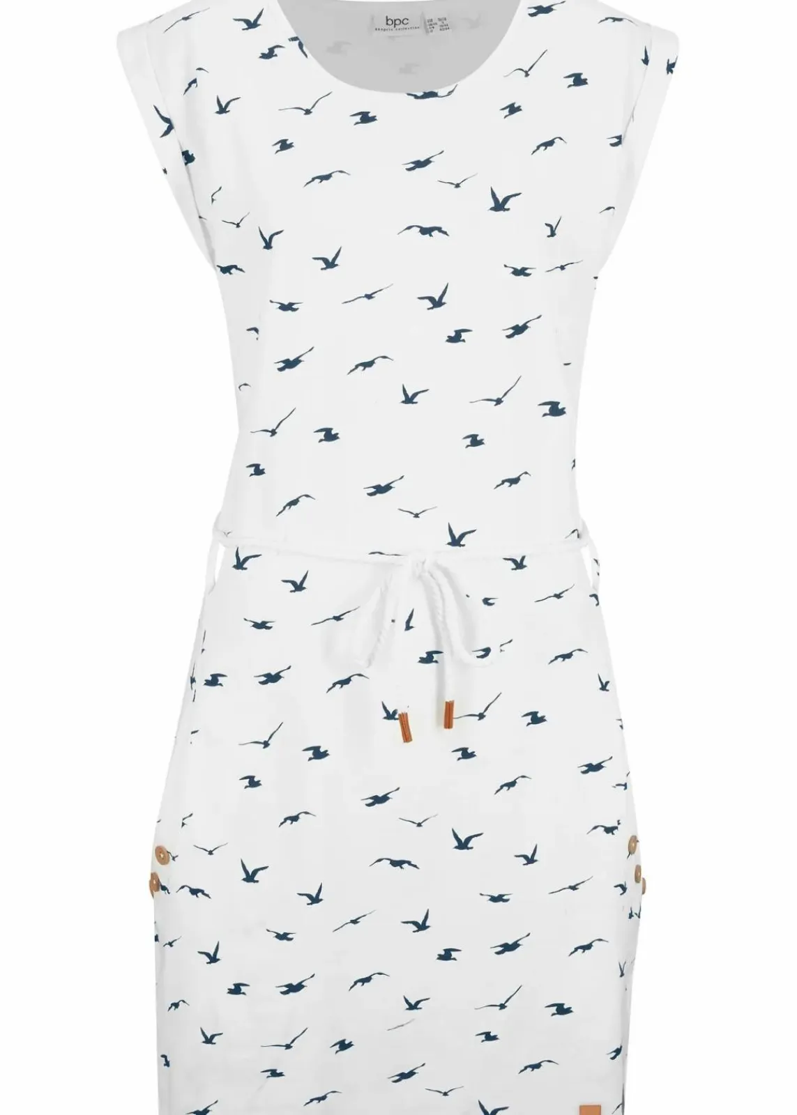 bonprix Bekleidung·Pullover & Strickjacken|Kleider^Shirtkleid mit Flügelärmeln und Druck wollweiß bedruckt