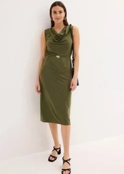 bonprix Bekleidung·Pullover & Strickjacken|Kleider^Shirtkleid mit Gürtel (2-tlg. Set) dunkelkhaki