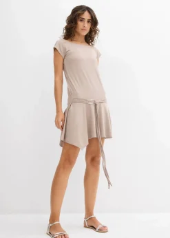 bonprix Nachhaltigere Materialien|Kleider^Shirtkleid mit Gürteldetail naturstein